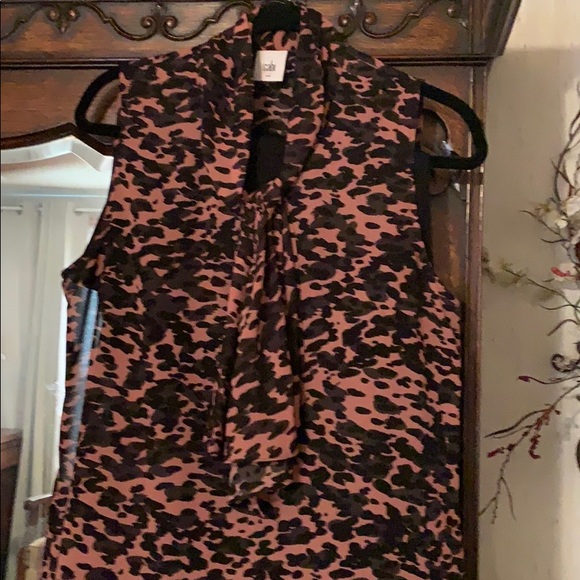 Cabi leopard print top bow neck M EUC - Picture 7 of 7